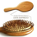 Escova De Cabelo De Bambu e Madeira Antiestática