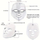 Máscara Facial LED Recarregável 7 Cores